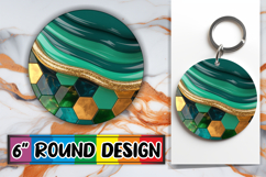 Bright Keychain Sublimation Circle, Pattern Product Image 1