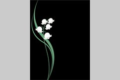 Lilies of the valley on black background.