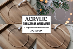 Acrylic Christmas Ornament Mockups | Clear Round Holiday Product Image 1