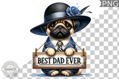 Best Dad Ever Sublimation - Father&#039;s Day Dog Clipart PNG Product Image 1