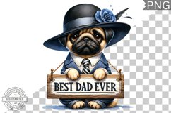 Best Dad Ever Sublimation - Father's Day Dog Clipart PNG Product Image 1