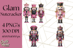 Pink and Black Glam Nutcracker Clipart PNG Product Image 1