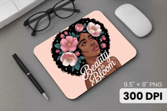 Afro Girl / Woman braided hair Mouse Pad, Black Queen PNG Product Image 1