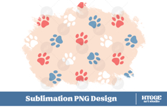 American 4th of July Cat Dog Paw Background Png Sublimation Product Image 1