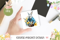 Easter Flowers PNG, Easter Basket Square Coaster Design Product Image 1