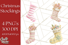 Christmas Stockings Clipart PNG, Festive Holiday Stockings Product Image 1