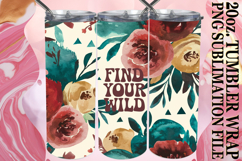 Magical Nights 20oz tumbler wrap, Flower Quote Product Image 1