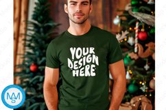 Green tshirt Mockup, Christmas tshirt Mockup, Green mockup Product Image 1