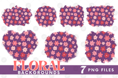 Retro Flowers Background Png Floral Paper Sublimation Bundle Product Image 1