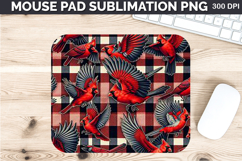 Watercolor Cardinal Mouse Pad Sublimation - Christmas PNG Product Image 1