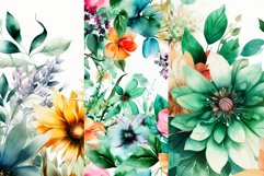 Watercolor Flowers Digital Papers Product Image 4