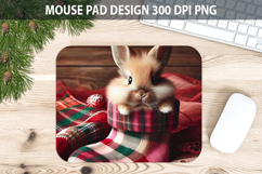 Christmas Rabbit Mouse Pad Sublimation - Animal PNG Design Product Image 1