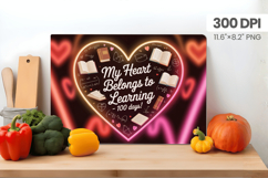 100 days of school Cutting Board PNG Design, Teacher PNG Product Image 1