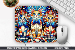 Cat Mouse Pad Sublimation, 4th Of July Mouse Pad PNG Design Product Image 1