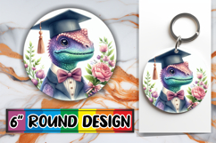 Unique Sublimation Round Ornaments, Dino Product Image 1