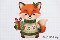 Woodland Christmas Watercolor Clipart PNG Product Image 1