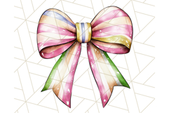 Watercolor Summer Bow Clipart PNG, Coquette Bright Bow Png Product Image 4