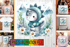 Cozy TSHIRT Art Ideas PNG, Cute Dino Product Image 1