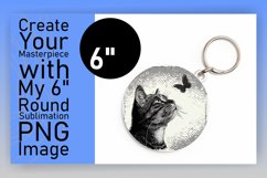 Vibrant Cat Design: Round &amp; Keychain Joy Product Image 1