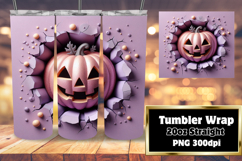 DYNAMIC 20oz Tumbler Template for Gifts , 3D Pumpkin Product Image 1