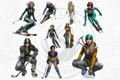 Alpine Winter Sports Fashion and Cabin Clipart PNG Set Product Image 13