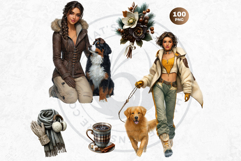 Alpine Winter Sports Fashion and Cabin Clipart PNG Set Product Image 15