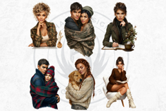 Alpine Winter Sports Fashion and Cabin Clipart PNG Set Product Image 18