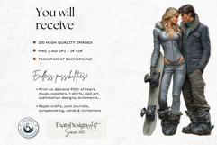 Alpine Winter Sports Fashion and Cabin Clipart PNG Set Product Image 2