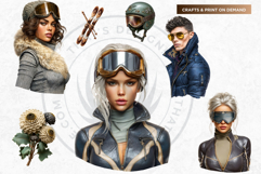 Alpine Winter Sports Fashion and Cabin Clipart PNG Set Product Image 4