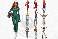 Alpine Winter Sports Fashion and Cabin Clipart PNG Set Product Image 9