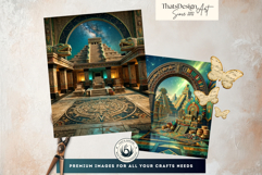 Aztec Temple Backdrops, Ancient Mythology Backgrounds Product Image 3