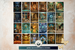 Aztec Temple Backdrops, Ancient Mythology Backgrounds Product Image 5