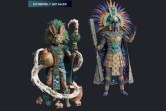 Aztec Deities Pantheon Cliparts | Ancient Mythology gods PNG Product Image 12