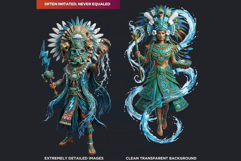 Aztec Deities Pantheon Cliparts | Ancient Mythology gods PNG Product Image 3