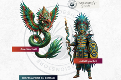 Aztec Deities Pantheon Cliparts | Ancient Mythology gods PNG Product Image 4