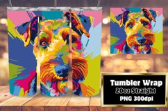 Elegant Colorful Dog Tumbler Wrap 20oz Design Product Image 1