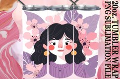 Elegant Watercolor Tumbler Wrap with Portrait 20oz Product Image 1