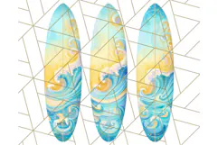 Sky Blue and Sunshine Yellow Summer Clipart PNG, Tropical Product Image 4