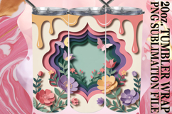 Radiant Adventures 20oz tumbler wrap, 3D Flowers Product Image 1