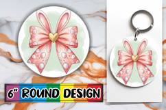 Blissful Keychain Sublimation PNG, Easter Bow Product Image 1