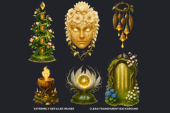 Fantasy Botanical PNG, Enchanted Forest &amp; Fairy Clipart Product Image 3