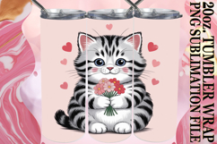 Serene days 20oz tumbler wrap, Valentines Cat Product Image 1