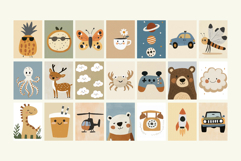 Neutral Kids Wall Art Nursery Printable Posters Cute Product Image 4