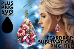 Enchanted Teardrop Earrings Gift PNG, Flowers Product Image 1