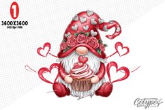 Valentine Gnome Sublimation Clipart - High Quality Design Product Image 2