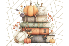 Watercolor Halloween Cottage Clipart, Ghosts &amp; Pumpkins Png Product Image 4
