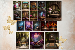 119 Chinese Fantasy Backdrops for Junk Journaling Product Image 11
