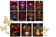 119 Chinese Fantasy Backdrops for Junk Journaling Product Image 13