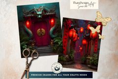 119 Chinese Fantasy Backdrops for Junk Journaling Product Image 3