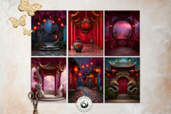 119 Chinese Fantasy Backdrops for Junk Journaling Product Image 4